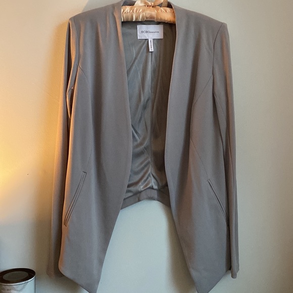 Like-New BCBGGeneration Drape Front Jacket- Grey Frost, Medium - Picture 2 of 4
